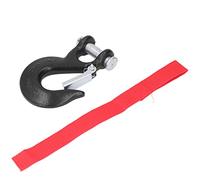 3/8in Clevis Safety Hook, Steel Forged Heavy Duty Hook with Safety Latch, 18000lbs Ultimate Capacity Antirust Chain Grab Hook for Port Off Road Rescue Lifting (Black)