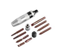 3/8In Hand Impact Screwdriver, 1/2In Manual Reversible Impact Driver 10 Pcs Steel Slotted, Phillips,Screw Extractor Bit