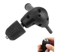 3/8in Right AngleAdapter, 9.5mm Round Shank Keyless Chuck 90 Degrees Electric Drill Attachment for Many Portable Electric Drills