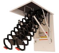 3.8M Telescopic Attic Ladder, Foldable Ceiling Access Stairs, Adjustable Height, Safe & Easy Storage Solution for Home Improvement, Durable Design for Space Saving