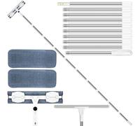 3.8m Telescopic Window Squeegee Cleaner, Professional Extendable Window Cleaning Pole Silicone Squeegee Window Washer, 2 in 1 Long Reach Window Cleaning Equipment for Indoor Outdoor High Windows