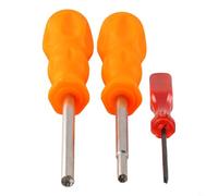 3.8mm and 4.5mm Security Gamebit Screwdriver Set for NES SNES N64 SFC Gamecube Repair - 3pcs Magnetic Tips with Y Driver, Metal(Orange)