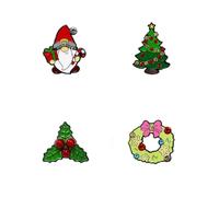 3-8pcs Merry Christmas Brooches Cute Santa Snowman Candy Cane Gnome Cat Dinosaur Brooches Set Winter Holiday Enamel Lapel Pins Brooch for Women, Metal, no gemstone