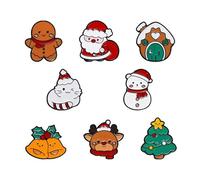3-8pcs Merry Christmas Brooches Cute Santa Snowman Candy Cane Gnome Cat Dinosaur Brooches Set Winter Holiday Enamel Lapel Pins Brooch for Women, Metal, no gemstone