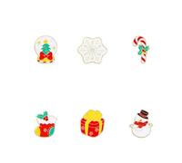 3-8pcs Merry Christmas Brooches Cute Santa Snowman Candy Cane Gnome Cat Dinosaur Brooches Set Winter Holiday Enamel Lapel Pins Brooch for Women, Metal, no gemstone