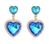 3.9 * 2.3cm heart-shaped glass earrings for from Europe and America