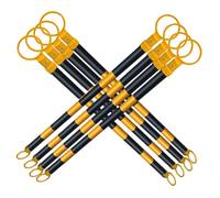 3.9-6.6' & 5.2-9.8' Retractable Barrier for Safety Traffic Cones, Yellow & Black Bar Barricade for Road Construction Parking Warning, Temporary Security Divider(1.2-2M,8pcs)