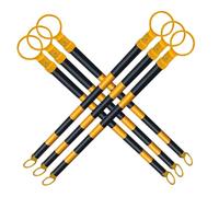 3.9-6.6' & 5.2-9.8' Retractable Barrier for Safety Traffic Cones, Yellow & Black Bar Barricade for Road Construction Parking Warning, Temporary Security Divider(1.2-2M,6pcs)
