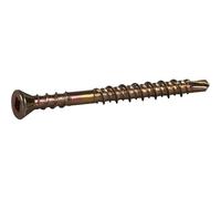 3.9 mm Wood Screws Self-Tapping SQ2 Square Drive Flat Head Self Tapping Coarse Thread Yellow Zinc Plated Alloy Steel for Multi Purpose Timber, Floor boards (Box of 250 pcs) Size: 3.9mm x 58mm