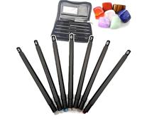 3-9 Scratch Hardness Test Pen, Mohs Hardness Tester, Metal Material, with Storage Box, Easy to Carry/wide Application, for Gems, Ceramic Tiles, Floors(99 * 6mm),Black