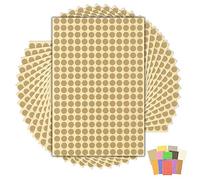3,900 x Gold Sticky Dots - 8mm - Round Colour Coding Dot Stickers - 15 Sheets