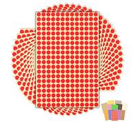 3,900 x RED Sticky Dots - 8mm - Round Colour Coding Dot Stickers - 15 Sheets