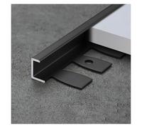 3 * 90cm Aluminum Alloy Transition Strip for Floor to Tile Seamless Edging, Durable Metal Threshold Trim for Doorways, Kitchens & Laminate Flooring(Black,5mm)