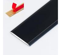 3 * 90cm Self Adhesive Flat Threshold Strip, Aluminum Floor Edging Trim Strip, Laminate Floor Cover Strips, Waterproof(Black,12mm)