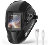 3.94”×3.82” Large Viewing Welding Helmet, True Color Auto Darkening Welding Helmet, Solar/Rechargeable Battery Power Welding Hood With 4 Arc Sensor, Wide Shade 4/5-9/9-13 Welding Mask For TIG MIG ARC