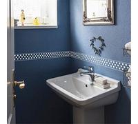3.94 inch X 393.7 inch/Roll White Lace Transparent Removable Self Adhesive Wallpaper Border Shop Display Waterproof Window Film Glass Sticker Bathroom Mirror Decor Rustic Floral Stick Wall Border (D)