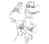 3.94 x 5.91 Inch Beautiful Flowers and Birds Clear Stamps for Card Making Scrapbooking Album Decorative Craft,Stamps for Crafting,Style 8