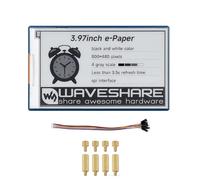 3.97inch e-Paper Display HAT+ for Raspberry Pi, 800x480 E-Ink Screen, Black White 4 Gray, Low Power, SPI Interface, for Arduino STM32 ESP32 Jetson Nano, 40PIN GPIO Compatible