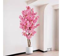 3.9ft 5.2ft 5.9ft Artificial Cherry Blossom Tree, Realistic Fake Flowers Tree, No Maintenance for Home Office Wedding Party Hotel Decor(Pink,160cm/5.2ft)