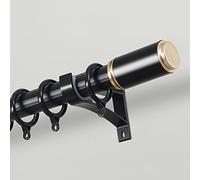 3.9FT Black ain Track Set with Silent Gliders & Ele FinialsIdeal for Living Room Wand Mounting Easy InstallatHome Decor