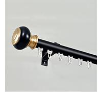 3.9Ft Black Roman Curtain Track with Silent Rollers & Hidden Brackets - Wall Mount Drapery Rail for Living Room & Bedroom - Easy Installation Smooth Operation