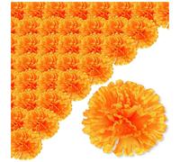 3.9inch Marigold Flowers Artificial Day Of The Dead Flower 50pcs Marigold Flowers Head For Marigold