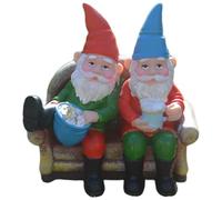 3.9x2.4x3.9 Inch Funny Garden Gnomes, Resin Gnomes Sitting on Sofa for Patio, Yard, Lawn, Park