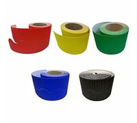 3 Ace Craft (Pack of 5) Corrugated Display Border Roll (Assorted) - 57mm x 15m Meters - School/Office, Classroom Decoration, Bulletin Boards & Crown Making, Scalloped Edge Roll, Fade Resistant