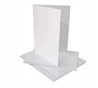3 Ace Crafts 10 x 7 White Blank Cards and Envelopes for Card Making (25) Birthday, Wedding Invitation, Paper for Craft Making, Thank You Card with Envelope, Christmas, Valentine Day, Thanksgiving