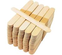 3 Ace Crafts 100 Natural Jumbo Lollipop Sticks, Giant Smooth Wooden Lolly Sticks, Lollipop Stick for Ice Cream, Waxing Spatulas, Craft Sticks for Art, Popsicle Stick, Glue Spreader Stick, Mixing Stick