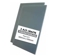 3 Ace Crafts 150mm x 100mm Double Sided Thick Lino Sheets (pack of 2) - 3.2mm Super Soft Polymer Blocks, Polymer Sheets for Printing, Carving Art and Craft, Printing Tiles, Soft Lino Printing Sheets