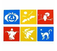 3 Ace Crafts 6 Plastic Halloween Stencils Templates Assorted Shapes, Stencils for DIY Crafts, Scrapbooking, Painting & Spraying on Wood, Wall, Paper, Drawing, Halloween Decoration, Washable & Reusable