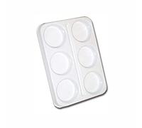 3 Ace Crafts 6 Well Block Plastic Paint Palette Tray for Kids and Adult Painting Clear Rectangular Holder Paint Mixing Palette for Watercolour Oil Painting Art Work Ink Paint Pads of Robust Material.