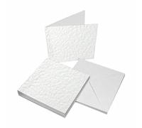 3 Ace Crafts 6 x 6 White Hammered Cards and Envelopes for Card Making (20) Birthday, Wedding Invitation, Paper for Craft Making, Thank You Cards with Envelope, Valentine's Day, Thanksgiving, Christmas