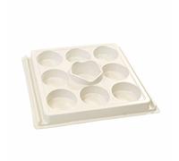 3 Ace Crafts 8 Well Desk Palette and 1 Water Pot Plastic Paint Palette Tray for Kids & Adult Painting Holder Paint Mixing Palette for Watercolour Oil Painting Art Work Ink Paint Pads