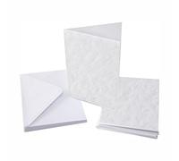 3 Ace Crafts A6 White Hammered Cards and Envelopes for Card Making (20) Birthday, Wedding Invitation, Paper for Craft Making, Thank You Cards with Envelope, Valentine's Day, Thanksgiving, Christmas