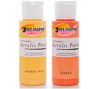 3 Ace Crafts Pack of 2 - Golden Sun & Guava - Acrylic Paint 59ml - Decoration Kids, Garden Furniture Ornaments, Outdoor Paints, Air Drying, Modelling Clay, Plastic, Board & Paper