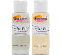 3 Ace Crafts Pack of 2 - Storm Could & Vanilla Bean - Acrylic Paint 59ml - Decoration Kids, Garden Furniture Ornaments, Outdoor Paint, Air Drying, Modelling Clay, Plastic, Board & Paper