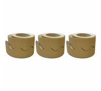 3 Ace Crafts (Pack of 3) Corrugated Display Borders Roll (Hessian) size 57mm x 15m for School Classroom Decoration, Bulletin Boards and Crown Making, Scalloped Edge Border Roll Fade Resistant
