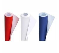 3 Ace Crafts Pack of 3 Display Poster Paper Roll 10m - Paper Perfect Ideal for Gift Wrapping, Art and Craft, Packing, Party Decoration - 76cm Width Approx - Red, White and Blue