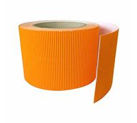 3 Ace Crafts Size 57mm x 15m (Orange) Corrugated Display Borders Roll for School Classroom Decorations, Bulletin Boards and Crown Making Crafts, Scalloped Edge Border Rolls Fade Resistant