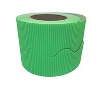 3 Ace Crafts Size 57mm x 15m (Pale Green) Corrugated Display Borders Roll for School Classroom Decorations, Bulletin Boards and Crown Making Crafts, Scalloped Edge Border Rolls Fade Resistant