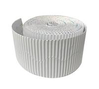 3 Ace Crafts Size 57mm x 15m (Soft White) Corrugated Display Borders Roll for School Classroom Decorations, Bulletin Boards and Crown Making Crafts, Scalloped Edge Border Rolls Fade Resistant