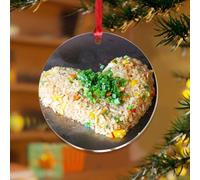 3" Acrylic Christmas Ornaments 2025 Sushi Japanese Food Picture Farmhouse Hanging Ornaments Bauble Holiday Decoration Sweets Kawaii Japanese Snacks Keepsake Transparent Disc Stocking Name Tag