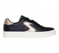 Skechers Women's Eden Lx Beaming Glory Sneaker, Black Duraleather/Rose Gold Trim, 3 UK