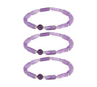 3 Amethyst Bracelets, Creative Square Column Bracelets, Crystal Jewelry, Daily King Collocation, Gifts That Bring Good Mood.