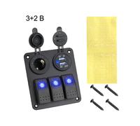 (3 and 2 B Type) 12V 24V 2/3 Button Light Toggle Switch Panel Circuit Breaker Power Adapter