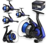 3 AP Coast 6000 Sea Fishing Reel Fixed Spool Beach Pier Boat Rock 20lb Line Blue