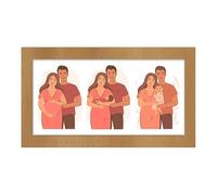 3 Aperture Multi Photo Frame - Wall Mount Glass Front Picture Frame 4''x 6'' Collage Frame Photo Frame Wall Hanging for Home Office Wall Decor (Pack of 5, Brown)