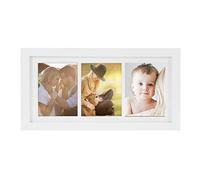 3 Aperture Photo Picture Frame with Mount With Wall Studs Can Wall Hanging Made of Solid Wood Baby Family Photo Frame for Home Office Wall Tabletop Decor Gifts